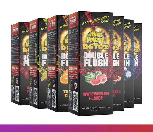 High Voltage Detox Double Flush 16oz(473ml) Liquid & Capsules Combo
